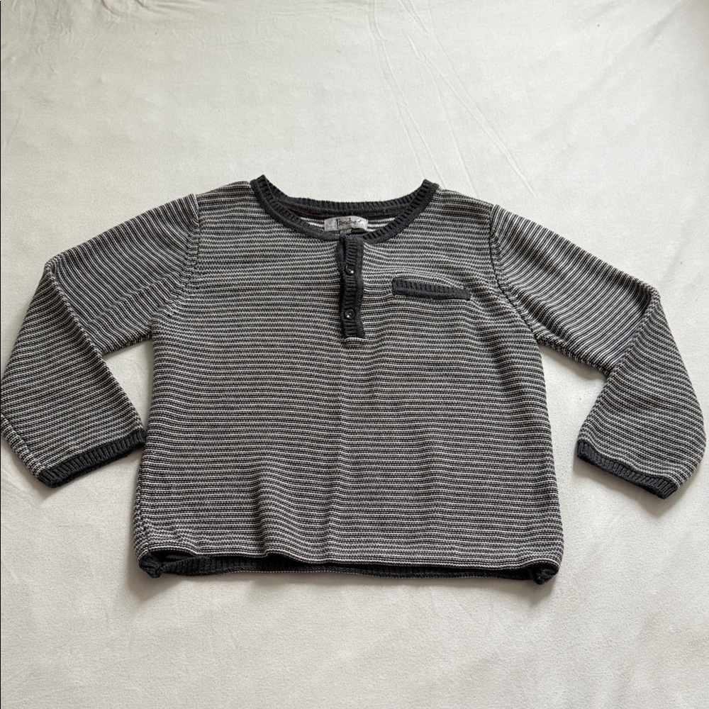 Frenchi Kids Striped Black and Gray Sweater Size 5Years